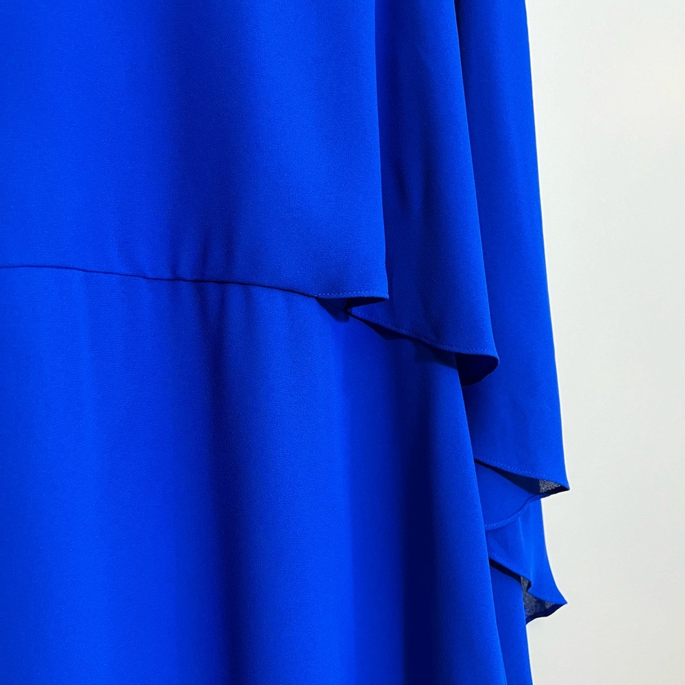 NWT Halston Lapis Cape Sleeve Dress
